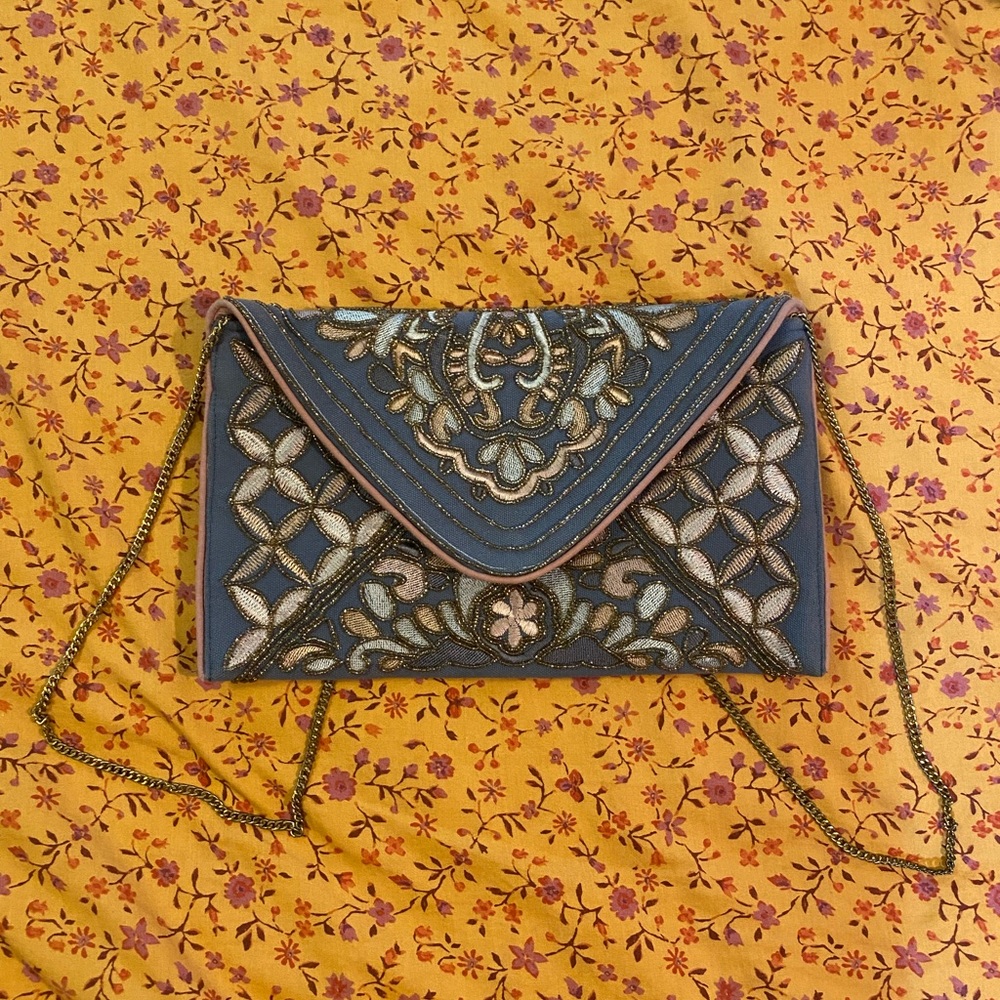 Beaded Purse Elegant Crossbody Embroidered Rhinestone Sparkly Preppy